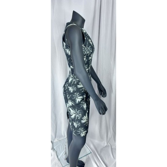 LAgence Sleeveless Blue White Linen Palm Tree Print Shift Dress Sz 4 - Picture 5 of 10